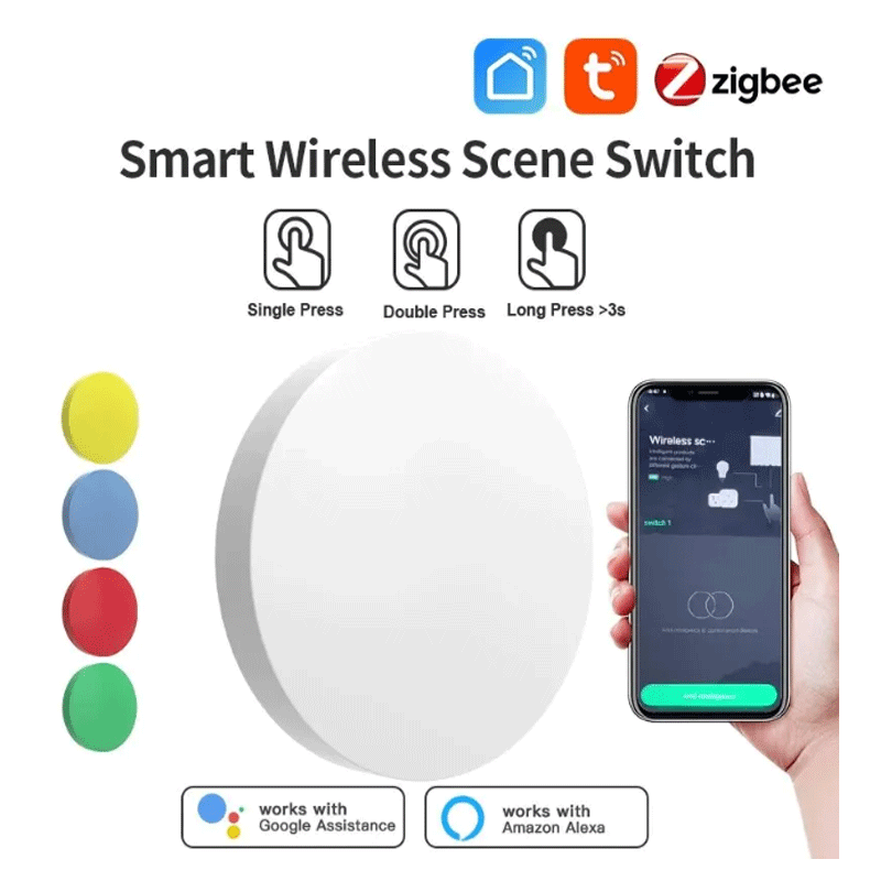 Smart Home Voice Assistant - Botão Sem Fio Inteligente Tuya ZigBee,