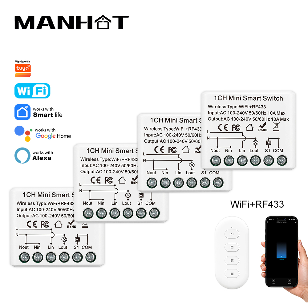 Smart Home Voice Assistant - Interruptor Inteligente Mini WIFI 10A com