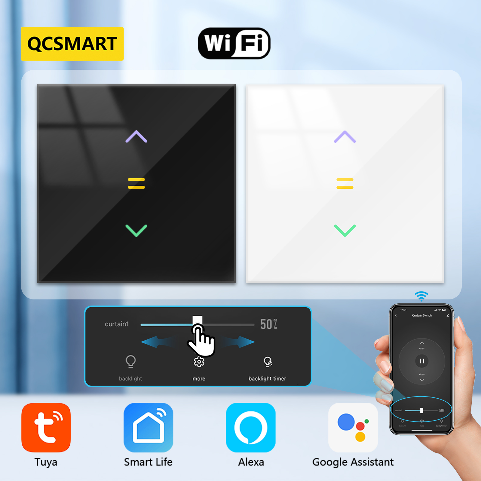 Smart Home For Windows - QCSMART-Tuya Smart Life App Cortinas Interruptor,