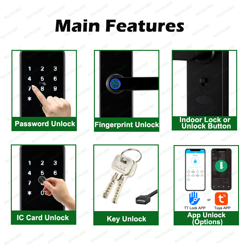 Raykube k8 fechadura de porta  - Smart Home Website avaliação e preço